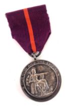 An OBE, inscribed for God and Empire, in fitted case, on purple ribbon, with letter from The Army He