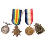 Three World War I medals, comprising The Great War for Civilisation 1914-19 medal, 1914 Star, and th