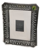 A Waterford crystal photograph frame, fits photo size 4' x 6', 22cm x 16cm, in original fitted box w