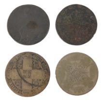 Four coins, comprising two George III collectors coins, for 1777, a silver florin, and a George VI f