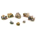 A quantity of Lilliput Lane cottages, etc., to include Edinburgh Castle, Halcyon Days, etc. (1 tray)