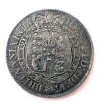 George III 1817 silver half crown coin.