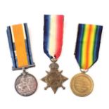 Three WWI medals, comprising 14-15 star, civilisation medal and defence medal, each marked 2nd Lieut