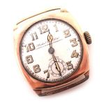 A 9ct gold cased gentleman's wristwatch, with a white enamel dial marked Herbert Bross Ltd, of Londo