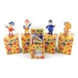 A collection of four Royal Worcester Noddy novelty figures, and a savings book and money box, all b