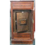 A 19thC French combination safe by Carivet of Lille, in a mahogany outer cabinet, with foor and a dr