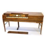 Muzio Clementi & Company. A mahogany and satinwood painted decorated square piano, 167cm wide.