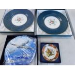 Cabinet plates, comprising two cased Royal Worcester cabinet plates, two boxed Minton cabinet plates