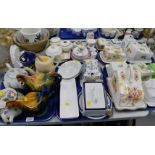 Novelty teapots, cheese dishes, and ornaments, tureen and cover, etc. (5 trays)