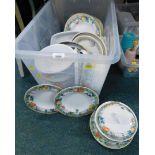 A Wedgwood Home pattern part dinner service and various other dinner plates.