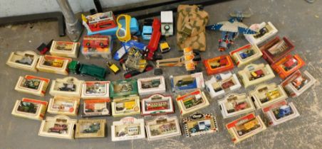 Assorted toys and cars, Models of Yesteryear, Days Gone, armoured vehicle, Meccano type construction