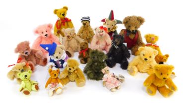 A group of miniature mohair Teddy bears, brands to include Issy Bears Ellerslie Bears, Countryfile B