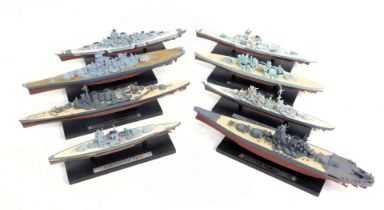 Atlas Editions military war ships, including the USS Missouri, HMS Prince of Wales, Admiral Graf Spe