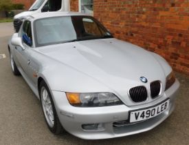 A BMW Z3 Roadster, two seater, registration V490 LEB, petrol, 2.8L, silver, recorded miles 85,765, M