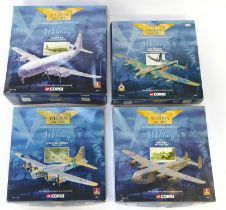 Four Corgi Aviation Archive diecast models, 1:144 scale, from the Miltary Series, comprising B117G F