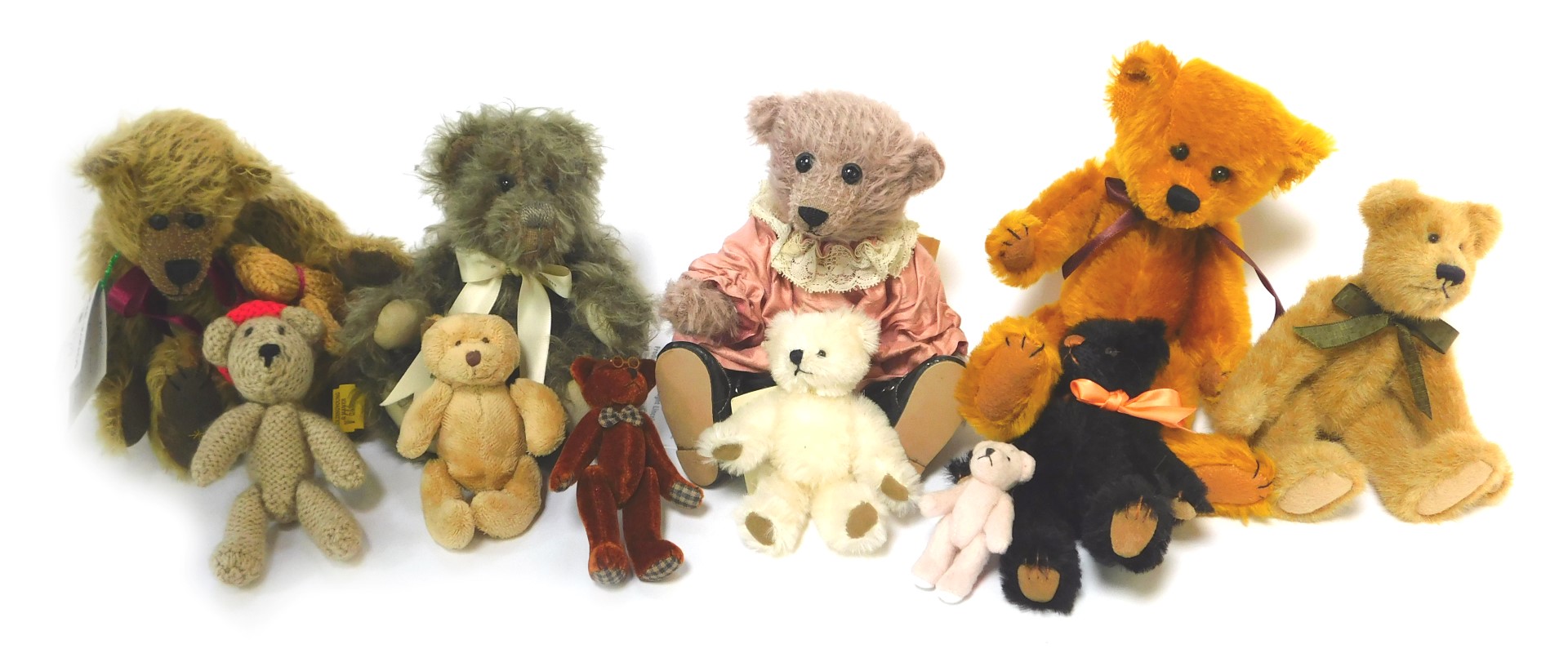 A group of mohair and other Teddy bears, brands to include H M Bears, Bear Legends, Boyds Bears, etc