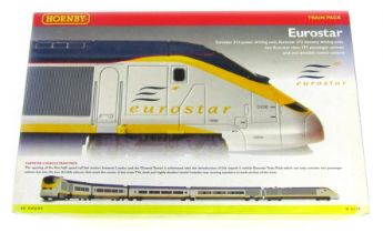 A Hornby OO gauge Eurostar train pack, comprising Eurostar 373 power driving unit, Eurostar 373 dumm