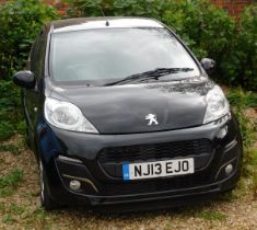 A Peugeot 107 Allure, registration NJ13 EJO, petrol, manual, black, 15319 recorded miles, first