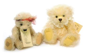 Two mohair Teddy bears, comprising an Arbor Bears Teddy bear, designed and made by Caty Rawlson, nam