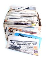 Various 1970s Motorcycle newspapers, 26th March 1977, 27th September 1972, etc. (1 box)