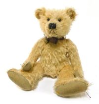 A Winter Bears by Jacqueline Winter mohair Teddy bear, named Dandelion, oatmeal colouring with leath