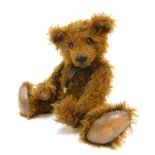 A Winter Bears mohair growler Teddy bear, named Bourneville, designed and created by Jacqueline Wint