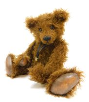 A Winter Bears mohair growler Teddy bear, named Bourneville, designed and created by Jacqueline Wint