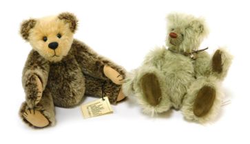 Two mohair Teddy bears, comprising an Issy Bears bear name Burleigh, designed and made by Carde Rich