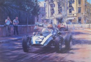 After Nicholas Watts. World Champions 1959, limited edition 9/500, signed print by the artist and by