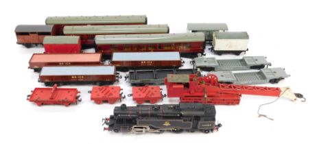 A group of OO gauge model railway, to include a Hornby OO locomotive 80054, black British Railways l