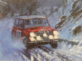 After Nicholas Watts. Monte Carlo Rally - 1964, signed artist proof print, bearing further signature