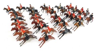 A group of Britain's ladies and gentleman fox hunter lead figures. (1 tray)