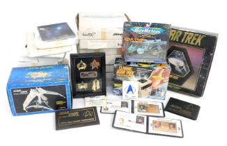 Star Trek collectables, including Franklin Mint collectors plates, classic Star Trek Star Fleet Risk