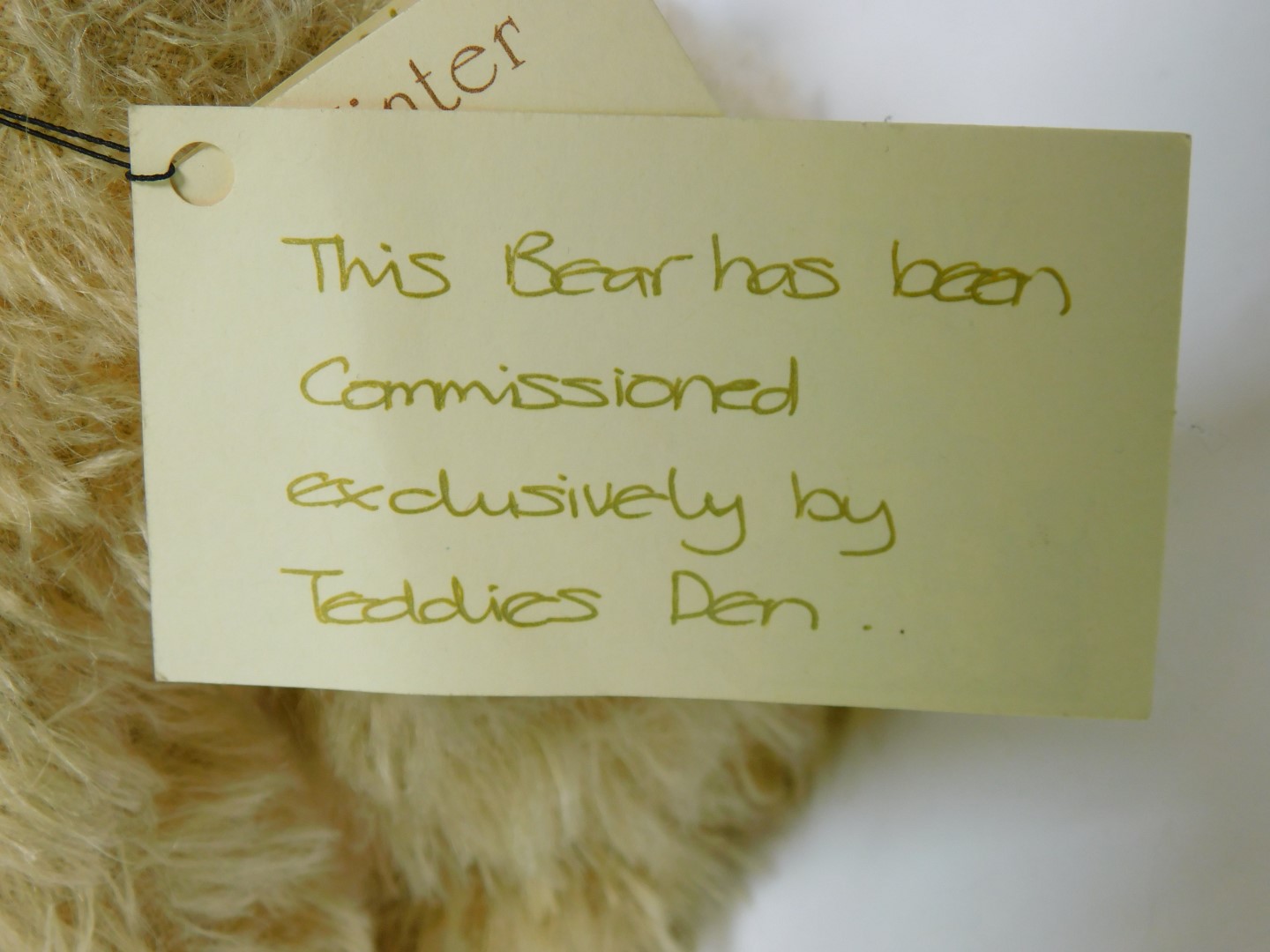 A Winter Bears by Jacqueline Winter mohair Teddy bear, named Dandelion, oatmeal colouring with leath - Image 3 of 4