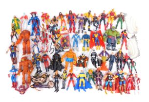 A group of Marvel and other plastic figures, to include Wolverine, Sentinel Omega Red, Cyclops, etc.