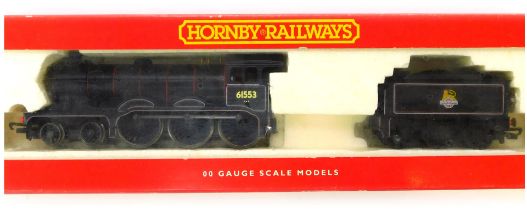 A Hornby OO gauge BR4-6-0 Class B12/3 locomotive and tender, 61553, green livery, R2102B, boxed.