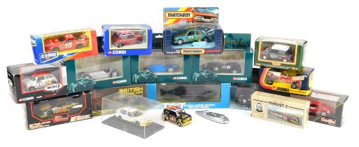 Corgi Matchbox and other diecast race cars, to include Lledo Thrust SSC Supersonic Car, Lledo 1947 R