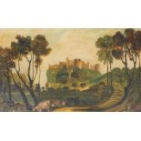 G Graham (British, late 19thC). Oakhampton Castle, oil on canvas, signed, verso titled and dated, 3
