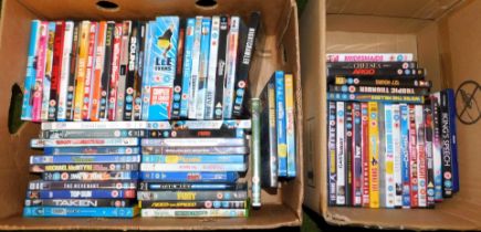 DVDs, to include The Revenant, Tropic Thunder, etc. (approx 100 in lot, 2 trays)
