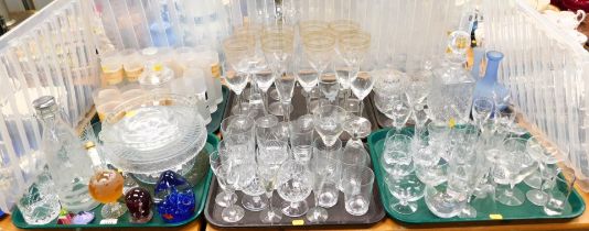 Glassware, to include paper weights,Waterford tumblers, wine glasses, cocktail glasses, etc. (6 tra