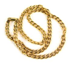 A curb link neck chain, yellow metal stamped 9kt, 48cm long, 11.9g.