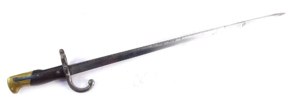 A 19thC French Gras bayonet, numbered 34700 and with inscription to the blade back...St Etienne Mai