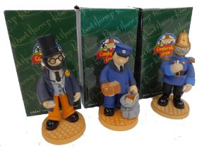 Three Robert Harrop Camberwick Green collector's figures, comprising Doctor Mopp, Captain Flack, Pet