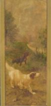 After Spirling (20thC German School). Gun dogs, sepia print with over painting, stamped Berlin, in a