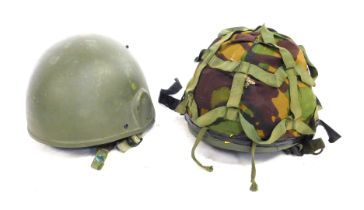 A British Army M6 Helmet and a Nato GS MK6 Helmet, (2)