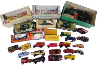 A group of diecast cars, play worn, to include a Dinky Toys Cooper Bristol No. 233, boxed, a Dinky A