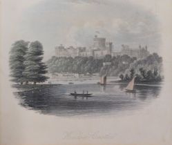 A 19thC steel engraving, titled Windsor Castle, hand coloured, 20cm x 25cm.