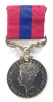 A George VI Distinguished Conduct Medal, named to Corporal E M Sayle, Cameronians, 3246105, with rib