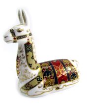 A Royal Crown Derby porcelain paperweight modelled as Llama, an exclusive to The Royal Crown Derby C