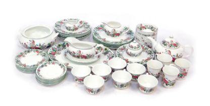 A Portmeirion part tea and dinner service decorated in the Summer Garland pattern, to include teacup